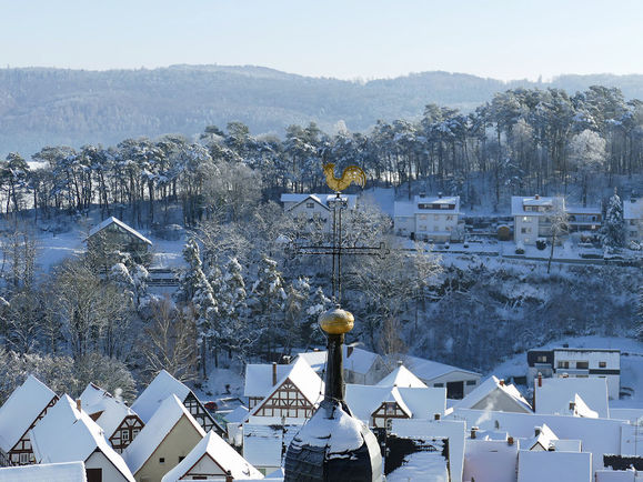 Über den Dächern von Naumburg im Winter (Foto:Karl-Franz Thiede)